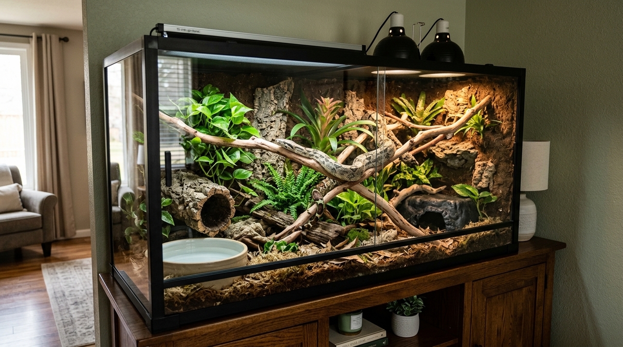 A altura do terrário influencia tanto o conforto térmico quanto a segurança