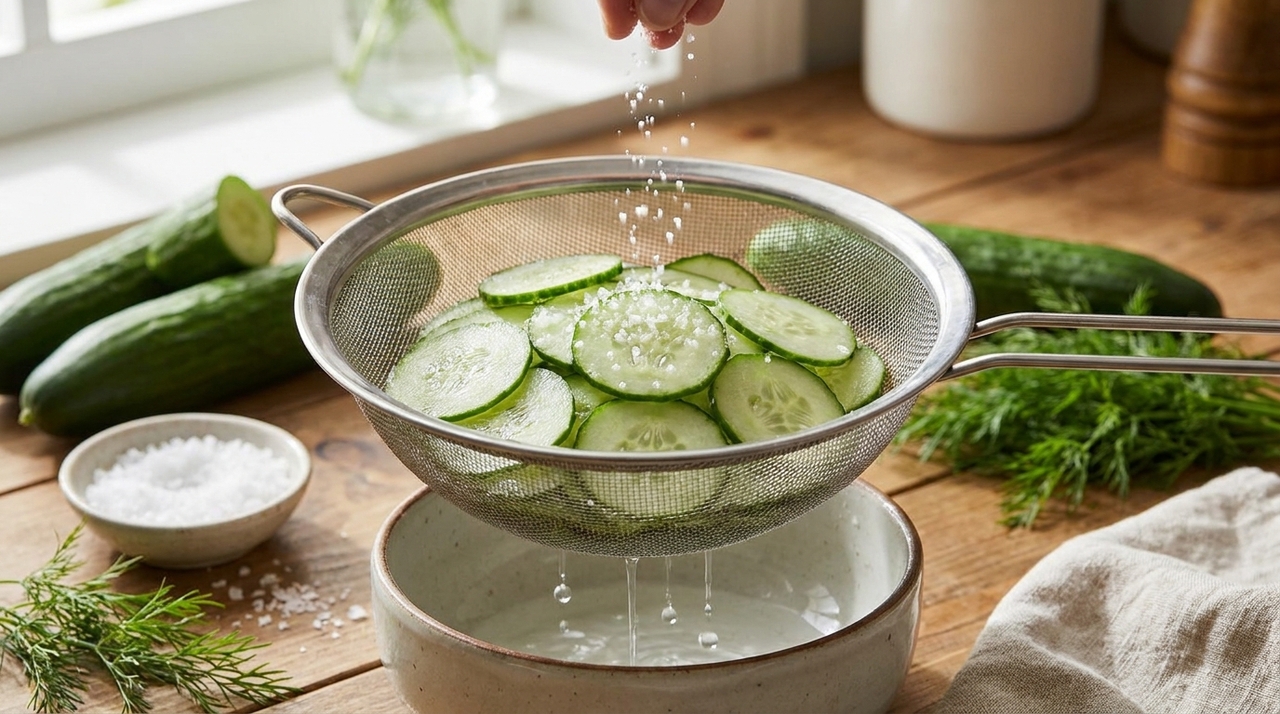 Por que salgar o pepino e deixar descansar antes d
