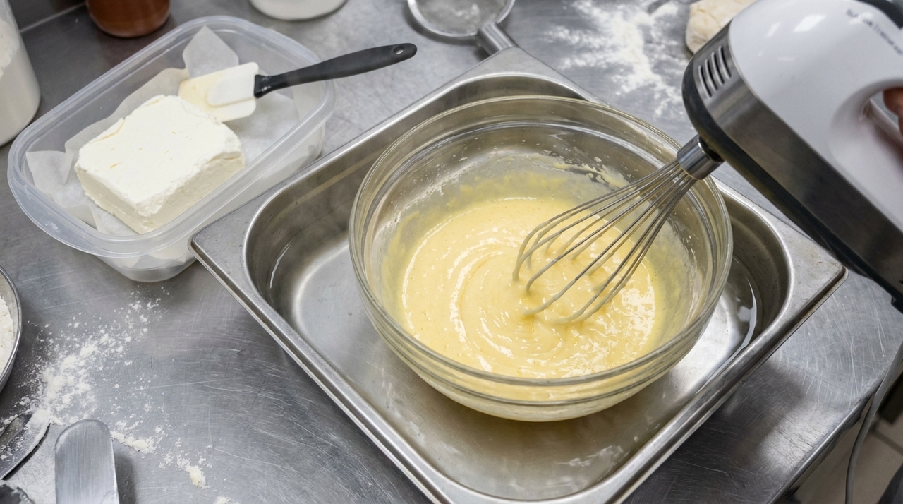 O mascarpone deve estar frio, mas maleável, e precisa entrar quando a mistura de gemas já saiu do banho-maria e perdeu o calor excessivo.