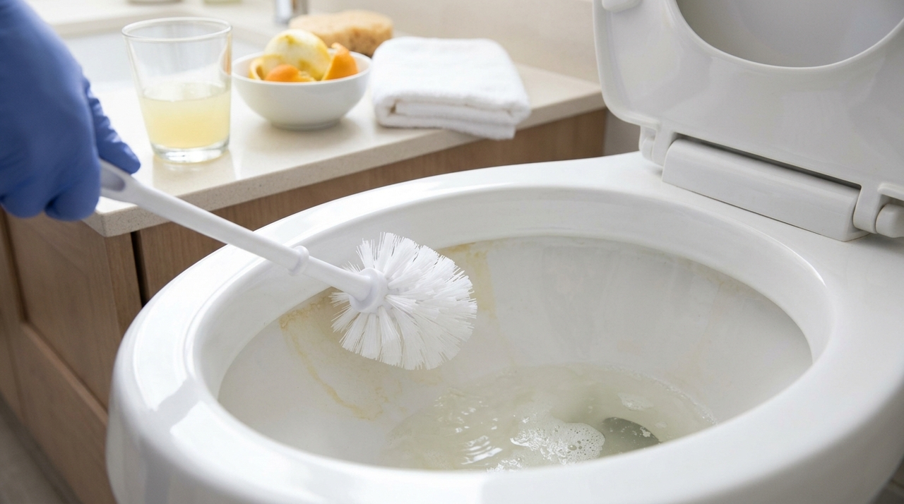 O ideal é espremer limões suficientes para espalhar o líquido pelas áreas manchadas, especialmente perto da linha da água e nas paredes internas.