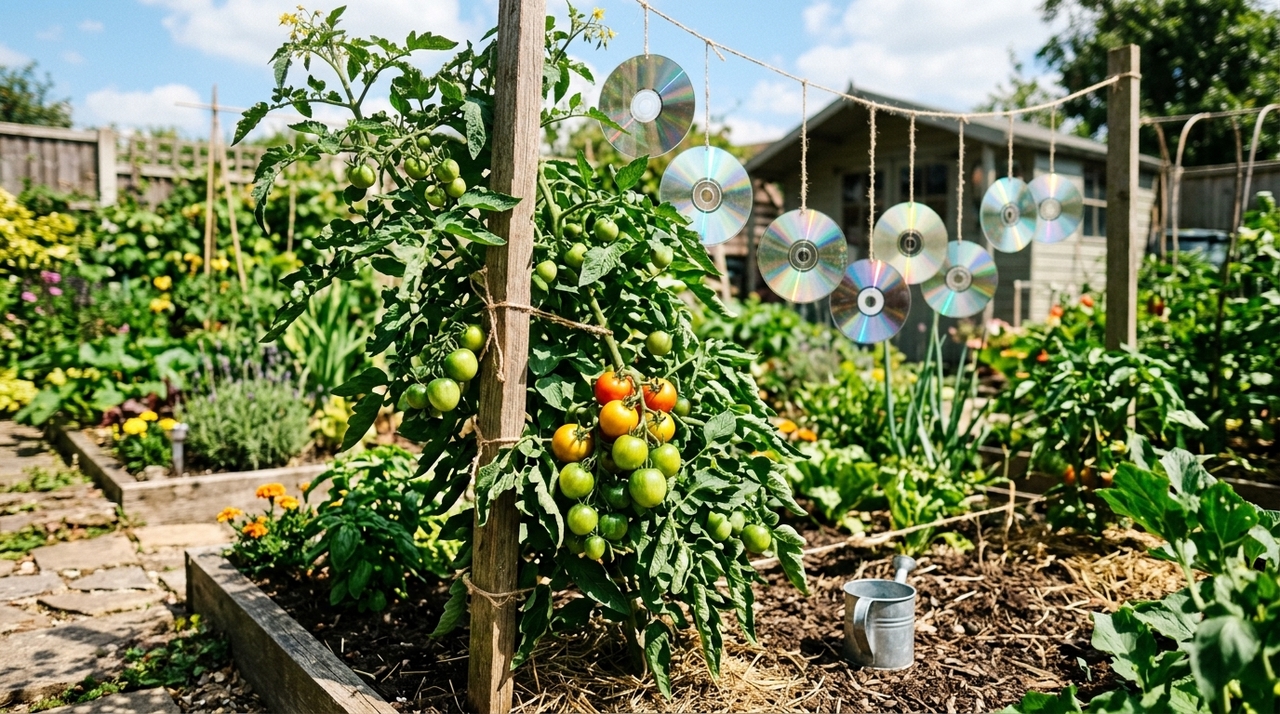 O melhor momento é quando os tomates começam a ganhar cor e ficam mais atrativos para aves.