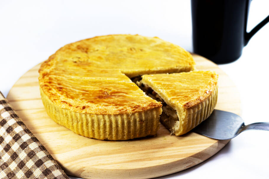 Torta de palmito com recheio saboroso