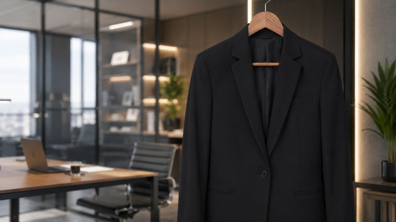 O uso frequente do preto transmite autoridade, elegância e profissionalismo através da aparência.