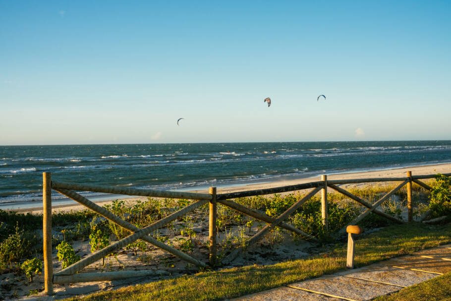 A Praia do Preá, em Cruz (CE), é a meca do kitesurf