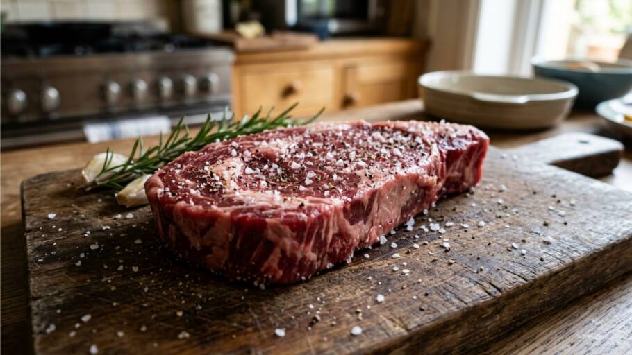 O momento de salgar a carne influencia diretamente sua suculência