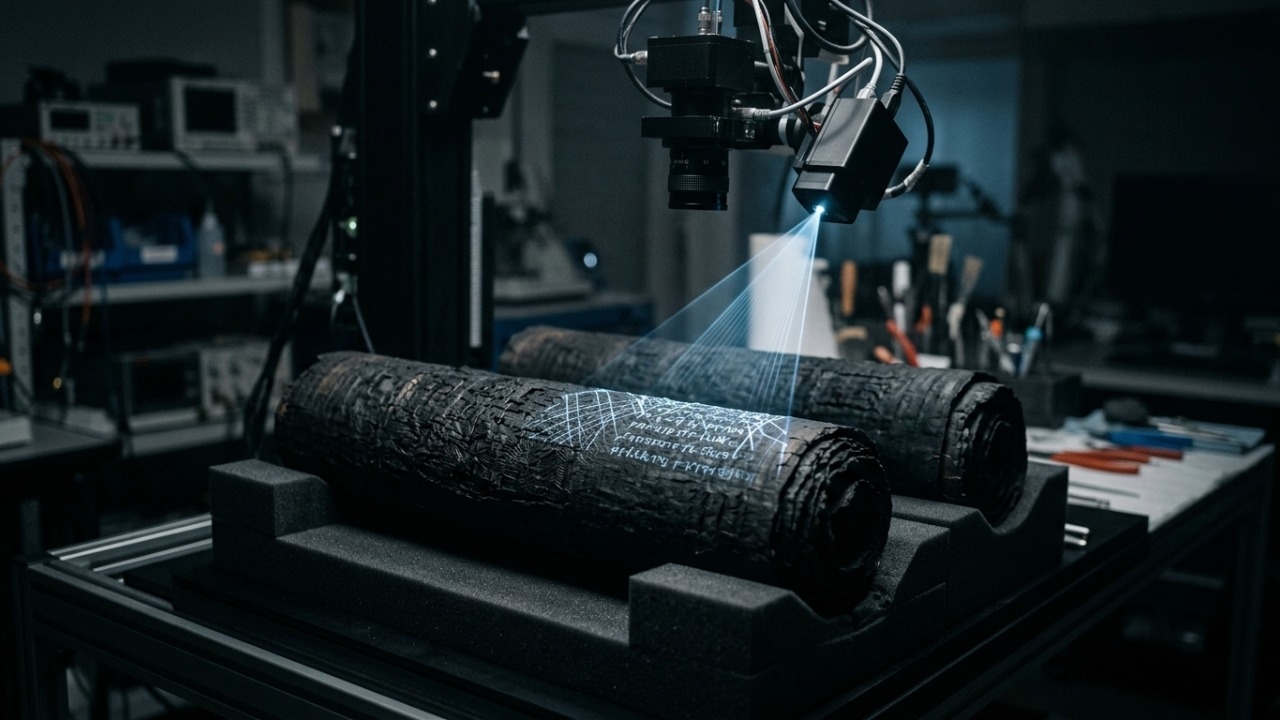 Síncrotron e softwares identificam traços de tinta sem abrir manuscritos.
