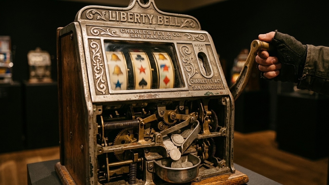 Mecanismo de funcionamento da Liberty Bell com sistema de engrenagens internas.