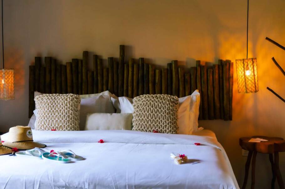 Interior de uma das acomodações do Villa Pantai Atins