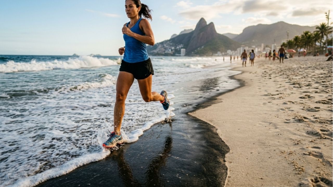 Caminhar na areia molhada reduz a instabilidade do corpo.