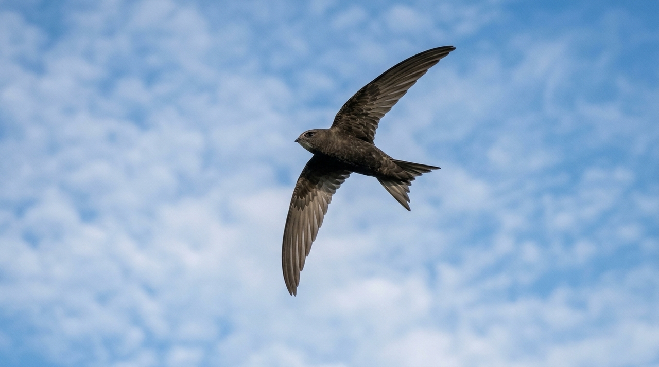 O andorinhão-preto (Apus apus) passa praticamente toda a vida nos céus.