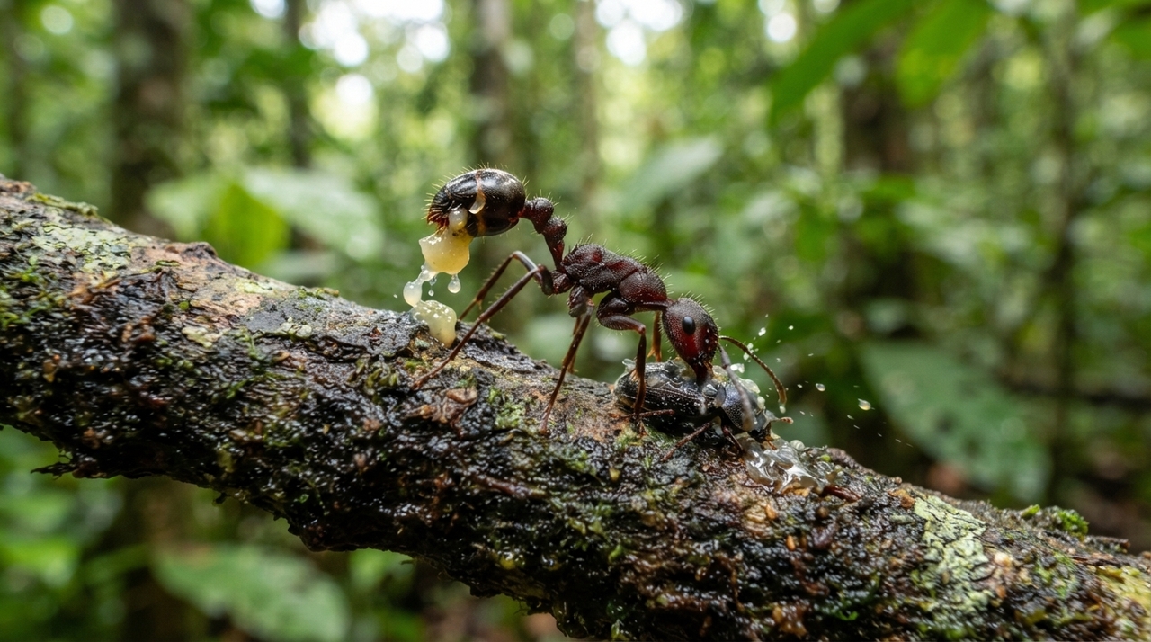 A espécie Colobopsis explodens desenvolveu um mecanismo incomum para proteger sua colônia.