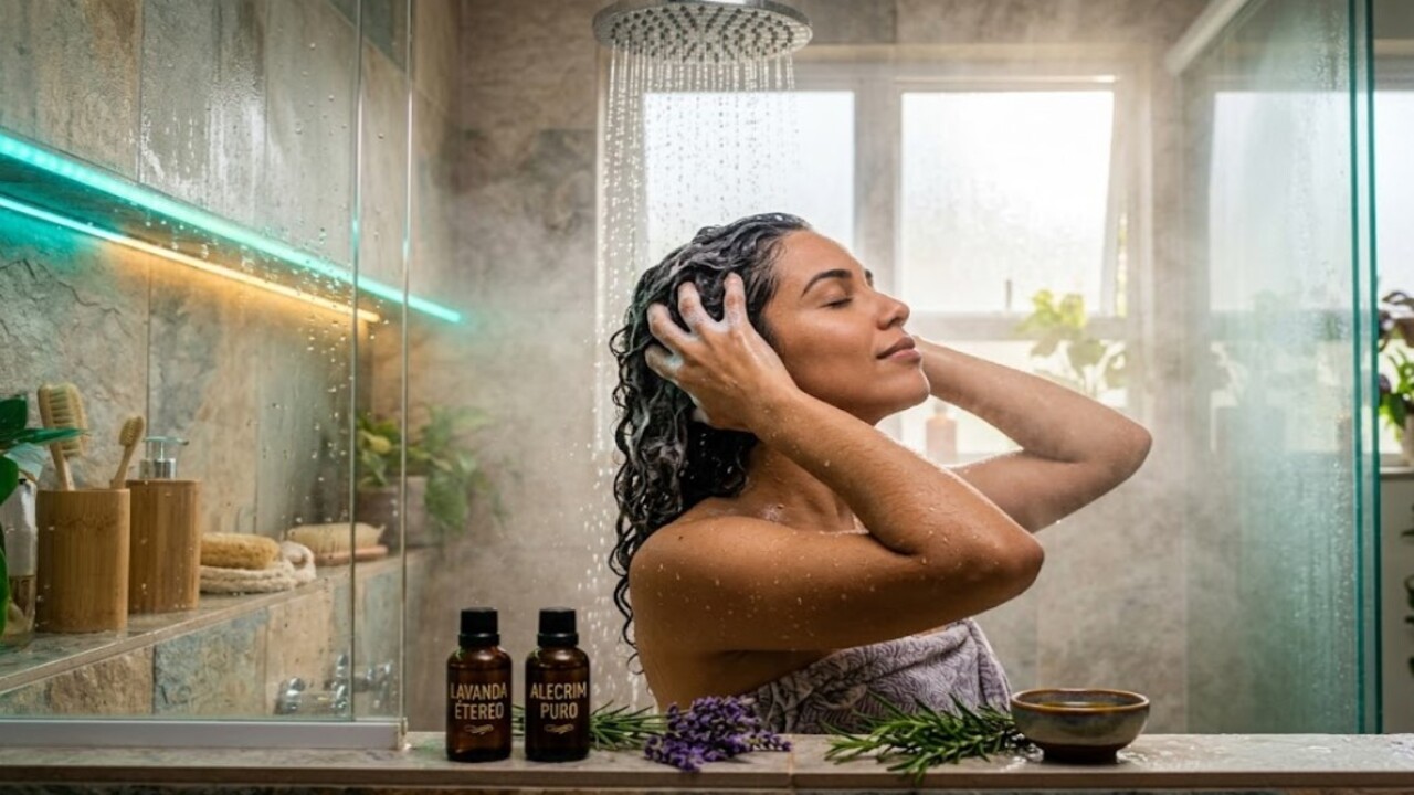 A aromaterapia no banho é uma forma simples de unir relaxamento e cuidados com os cabelos