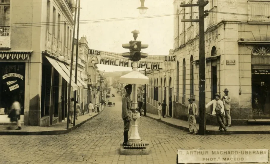 Rua Artur Machado, em Uberaba, em 1929