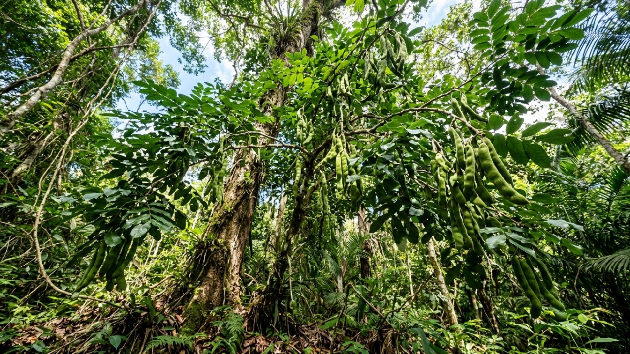 Estudos revelam que a troca de material genético entre plantas do gênero Inga é uma ferramenta crucial para a adaptação evolutiva. – Imagem gerada por IA