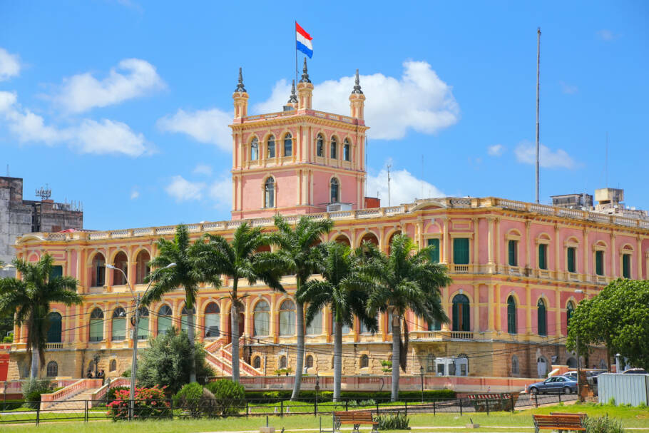 Palácio Presidencial, um dos cartões-postais de Assunção, capital Paraguai