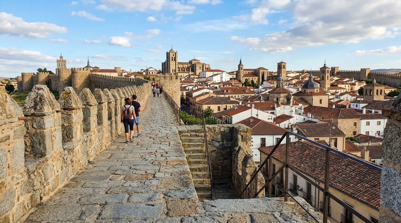 Parte do adarve, o caminho localizado no alto da muralha, está aberta à visitação.