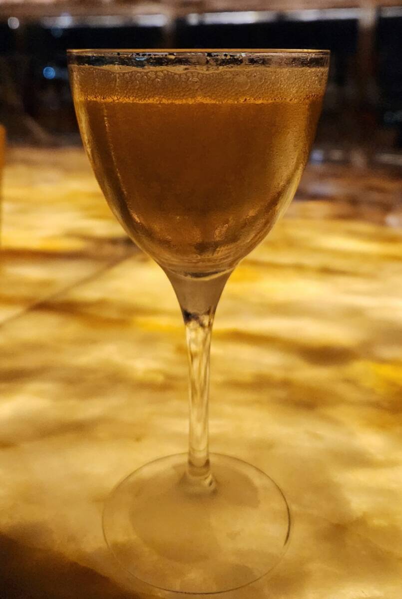 O drinque Cuca de Banana, que leva Maker’s Mark, Macallan 12 anos, banana e Frangelico