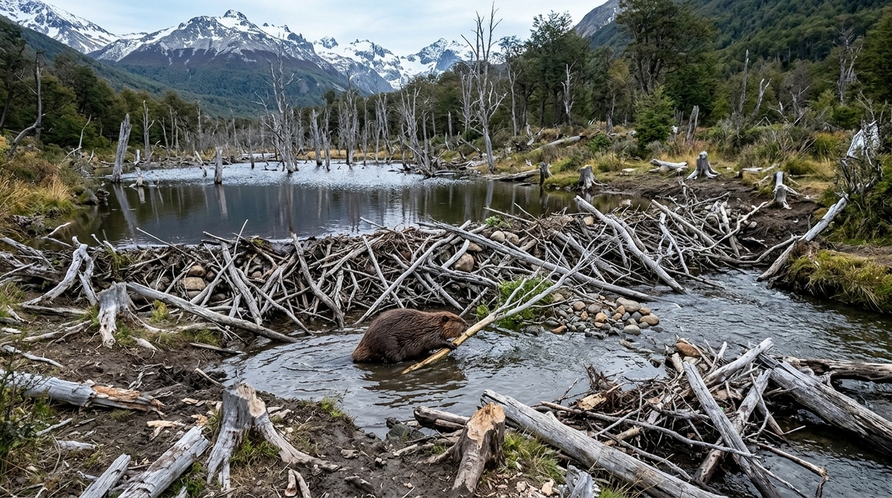 Os castores encontraram um ambiente com poucos obstáculos à reprodução e passaram a ocupar rios e riachos dos lados argentino e chileno do arquipélago.