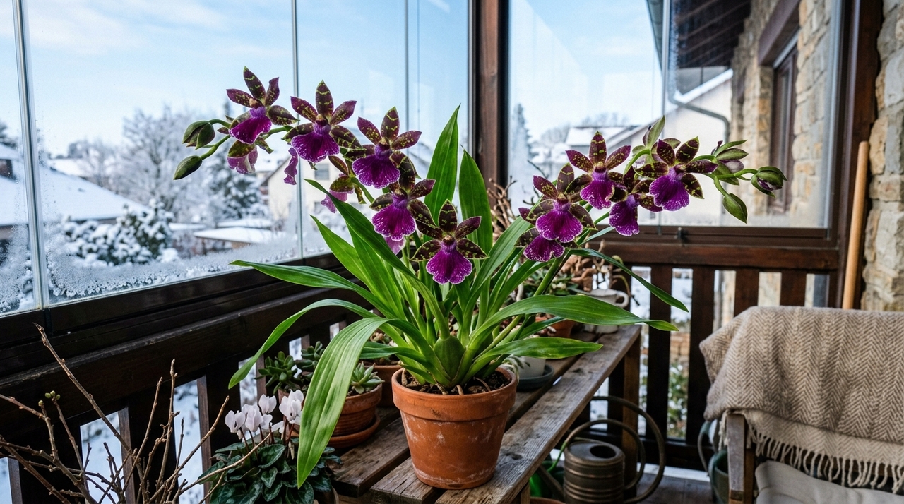 As orquídeas que florescem no inverno aproveitam a queda de temperatura e a redução da luz diária como gatilho natural para produzir flores.