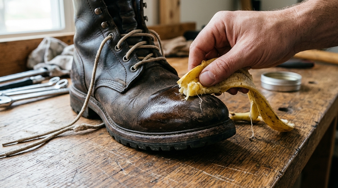 A técnica de limpar couro com banana baseia-se nas propriedades naturais da casca, que contém óleos e ceras vegetais capazes de hidratar levemente a superfície.