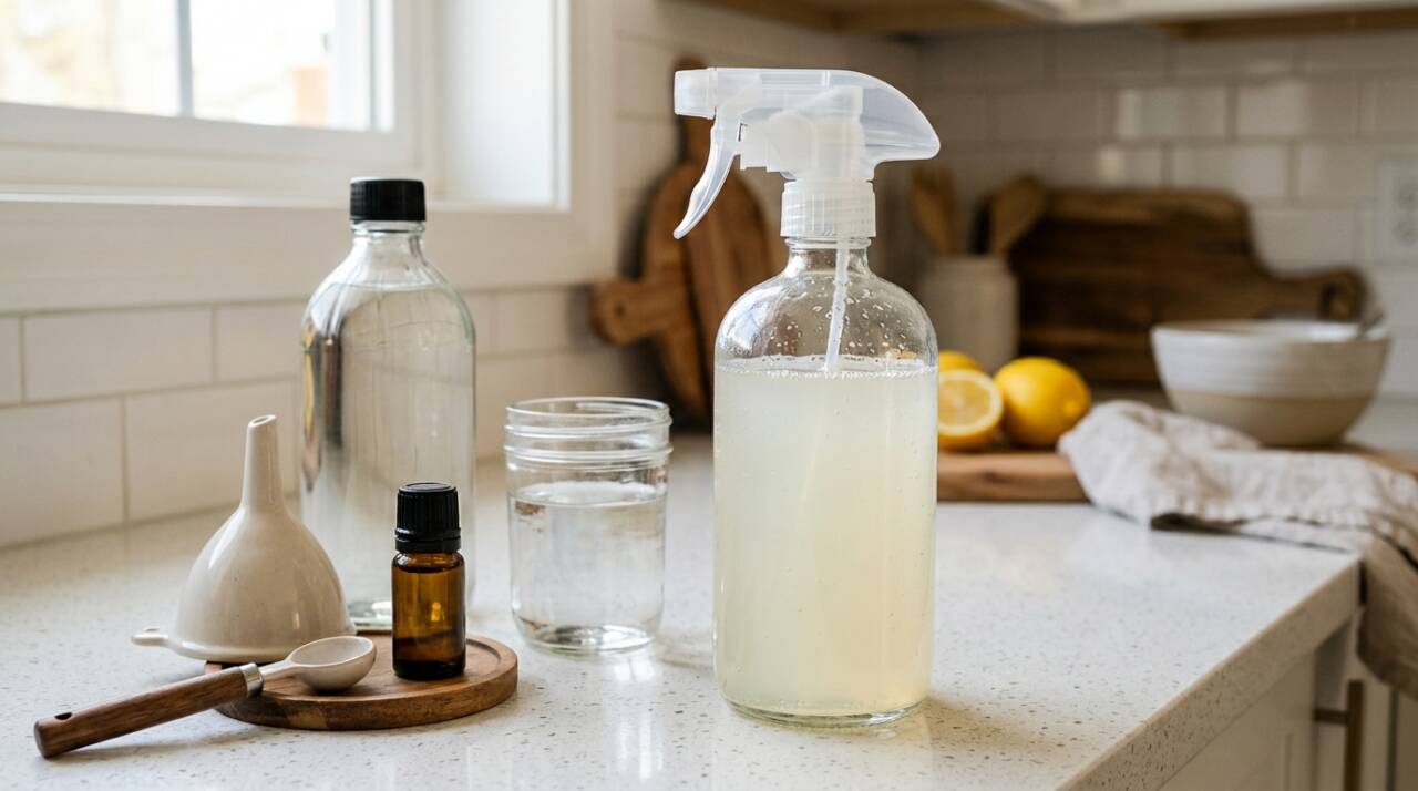 O vinagre branco é o principal ingrediente da receita.