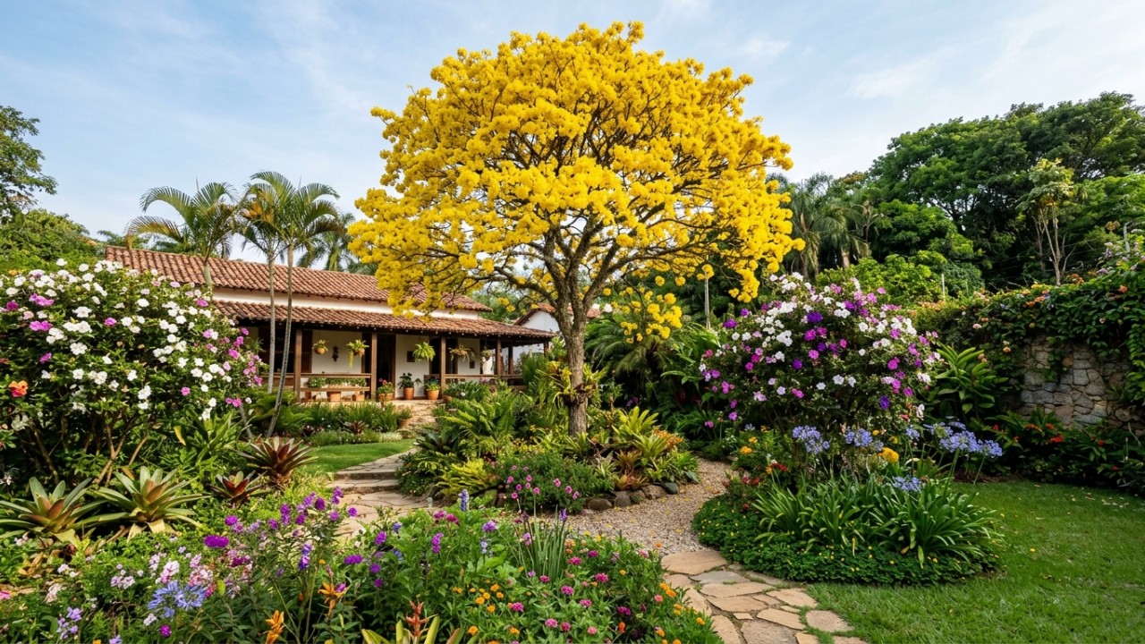 O planejamento cuidadoso é o primeiro passo para o sucesso do seu jardim nativo. – Imagem gerada por IA