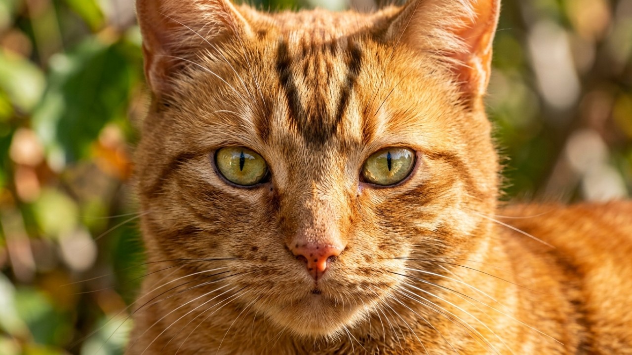Como a luz natural revela os mistérios genéticos dos gatos ruivos. – Imagem gerada por IA