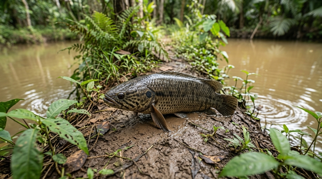 O Anabas testudineus possui um órgão respiratório especial chamado labirinto, que permite captar oxigênio diretamente do ar.