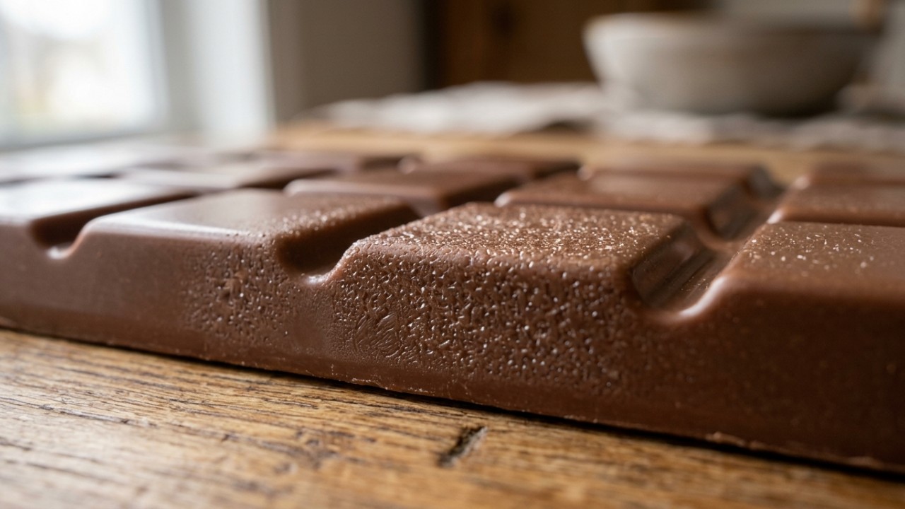 O armazenamento ideal do chocolate deve ser feito em locais frescos e protegidos da luz. – Imagem gerada por IA