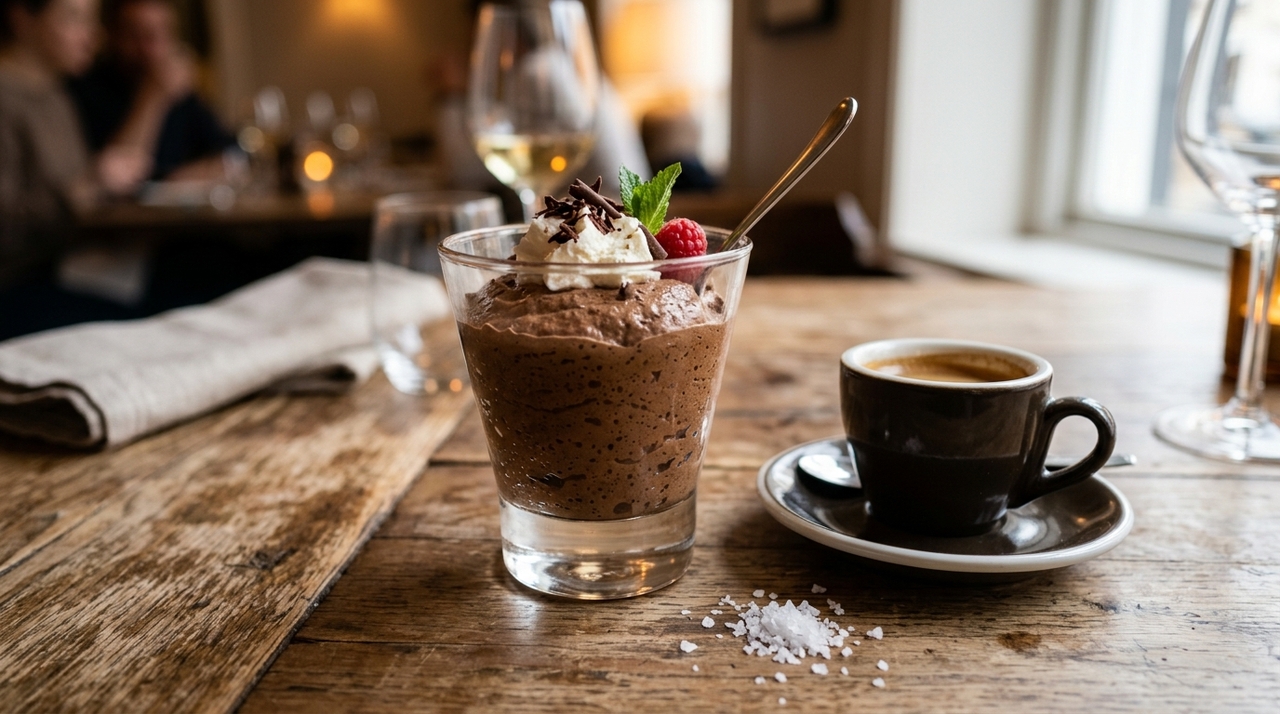 A mousse de chocolate é uma sobremesa aerada ligada à tradição francesa, normalmente estruturada por ovos, creme ou ambos.