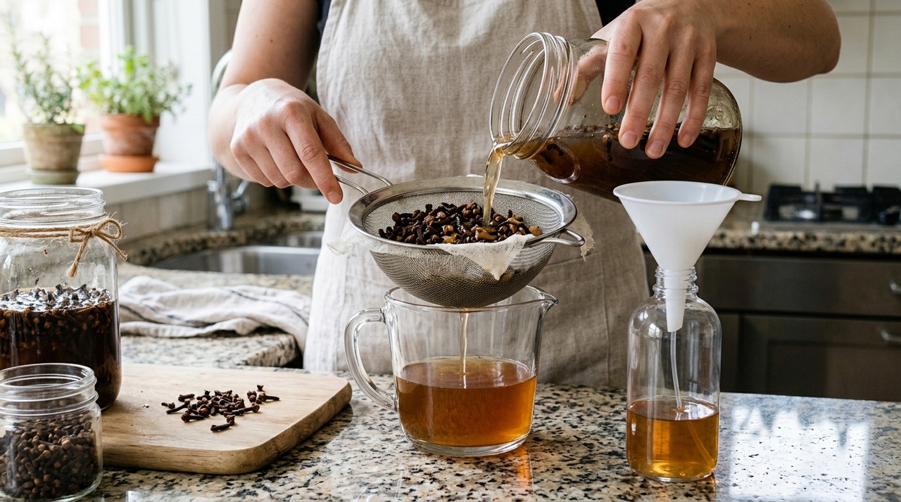 O preparo precisa terminar com uma boa coagem, pois partículas de cravo podem riscar superfícies delicadas.