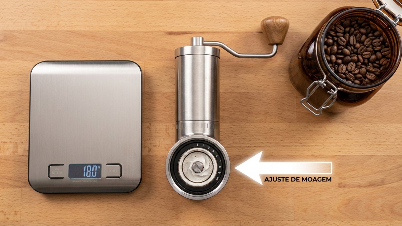 A escolha entre grãos inteiros e café moído impacta diretamente o frescor e o sabor da sua bebida. – Imagem gerada por IA