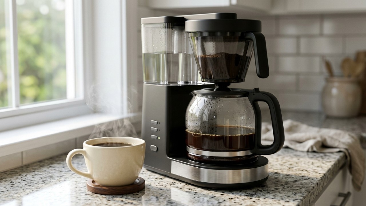 Manter a cafeteira higienizada preserva o funcionamento do aparelho e garante um café de qualidade. – Imagem gerada por IA