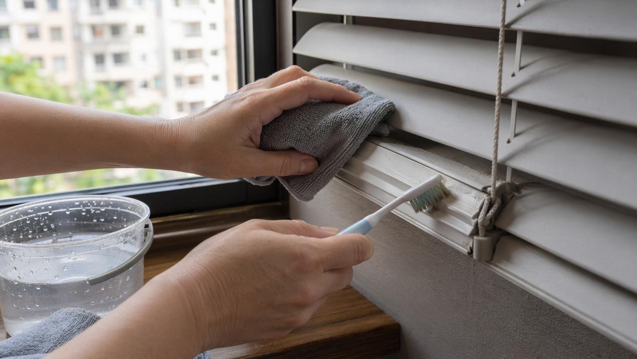 Detalhes da faxina mostram como limpar frestas e cordão sem manchar.