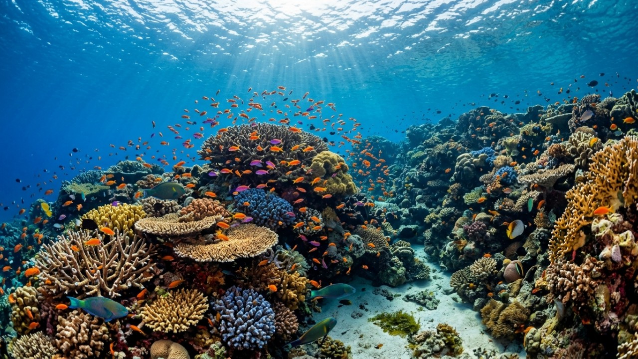 Cientistas identificam refúgios marinhos resilientes essenciais para a sobrevivência da biodiversidade até 2050. – Imagem gerada por IA