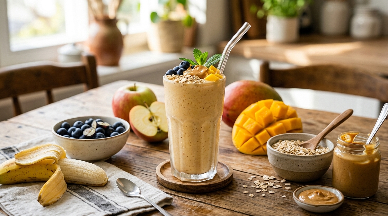 As frutas oferecem vitaminas essenciais e sabor natural, enquanto os cereais garantem saciedade prolongada