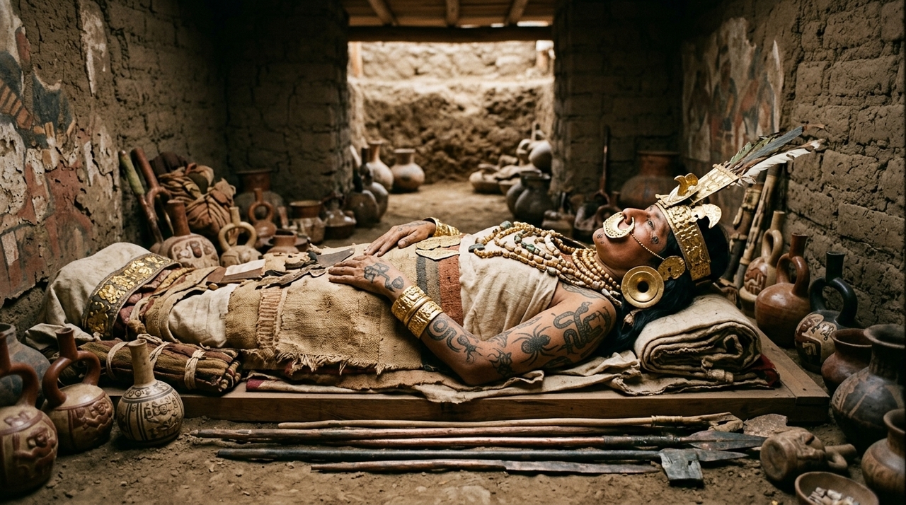 A Dama de Cao foi uma importante líder da civilização mochica, que viveu na região costeira do Peru há cerca de 1.700 anos.