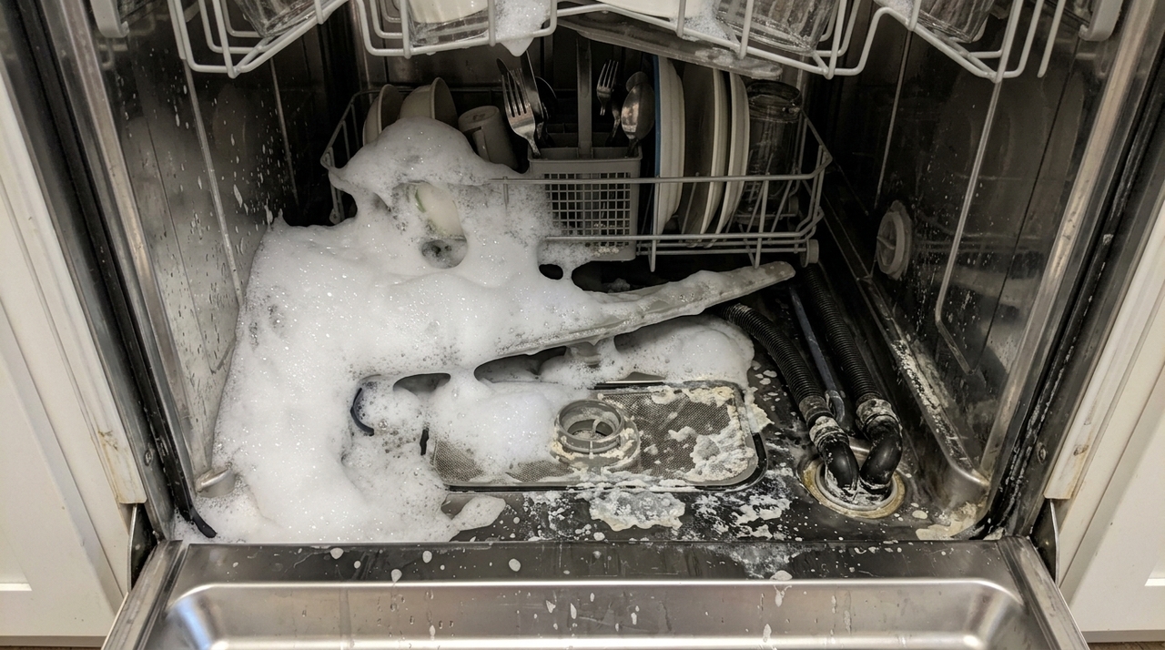 Quando alguém coloca vinagre e bicarbonato ao mesmo tempo na máquina, ocorre uma reação química imediata, com formação de espuma e liberação de gás carbônico.