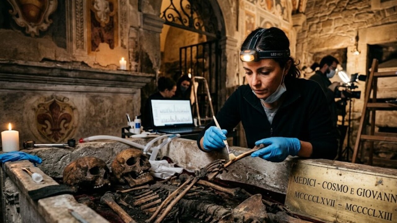 Pesquisadora analisando amostra de DNA antigo