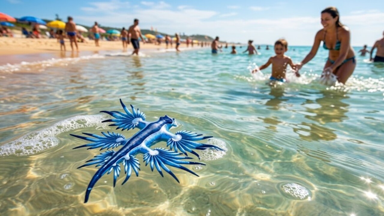 Conhecido como dragão-azul-do-mar, o Glaucus atlanticus é um pequeno nudibrânquio que raramente ultrapassa 4 centímetros