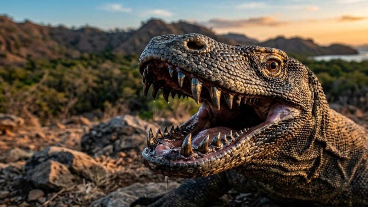 Novas pesquisas revelaram que o dragão-de-komodo possui dentes revestidos com ferro, uma adaptação rara que ajuda o maior lagarto do mundo a manter ataques extremamente eficientes