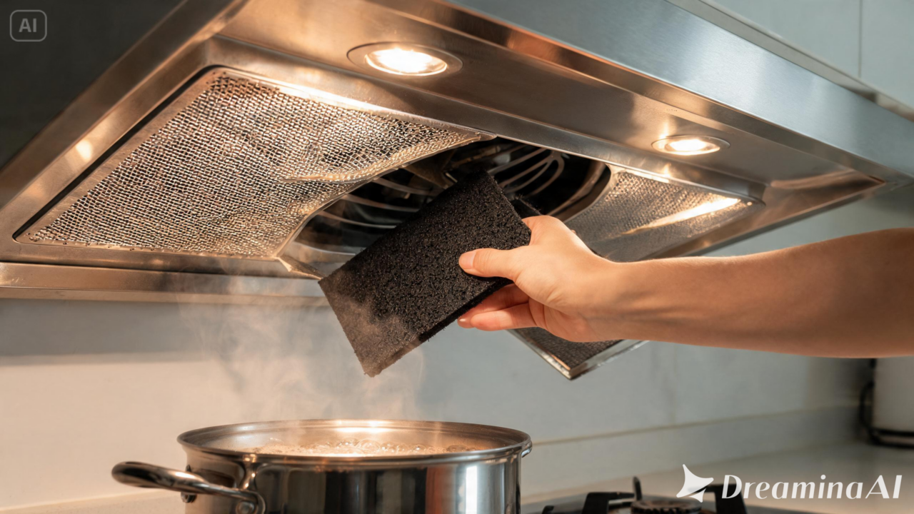 O truque econômico que está conquistando cozinhas pequenas: use o exaustor para reduzir odores e fumaça sem grandes gastos.