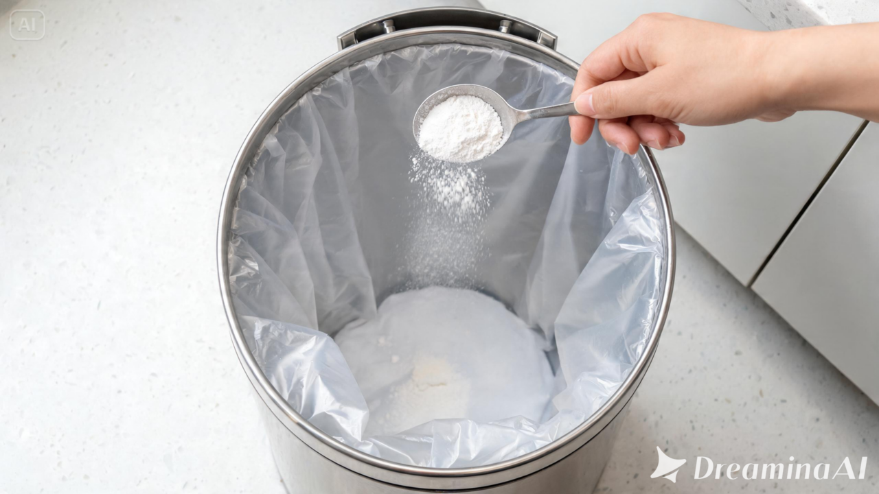 Aprenda a usar bicarbonato de sódio na lixeira e descubra como manter o recipiente com menos odores.