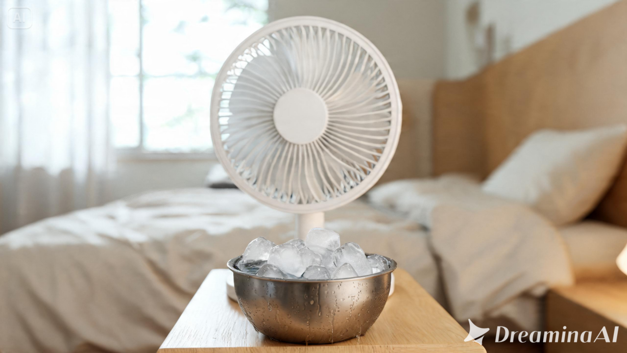 Saiba como usar uma tigela com gelo em frente ao ventilador e entenda por que esse método funciona.