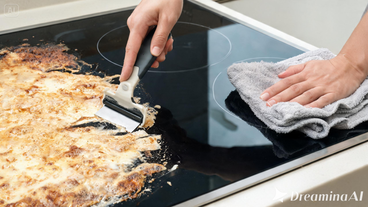 O leite queimado pode deixar manchas difíceis no cooktop. Veja como remover os resíduos sem usar produtos abrasivos.