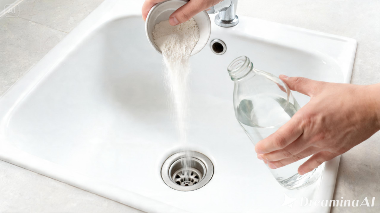 Conheça a mistura de bicarbonato e vinagre para limpar o ralo e descubra como prevenir odores na cozinha e no banheiro.