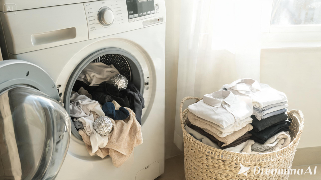 Conheça o truque da bola de papel-alumínio na secadora e saiba por que ele não substitui os cuidados básicos com as roupas.