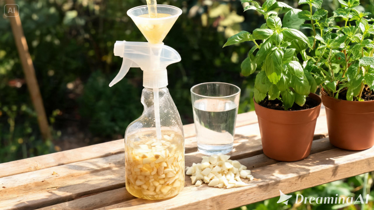 Aprenda a fazer um repelente natural com alho e água para hortas e jardins sem recorrer imediatamente a produtos químicos.