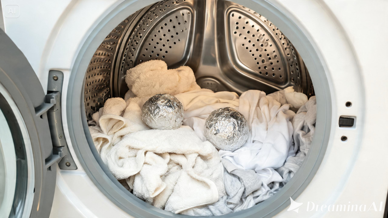 Bola de papel-alumínio na máquina de secar funciona? Entenda como esse truque age e quando vale a pena utilizá-lo.