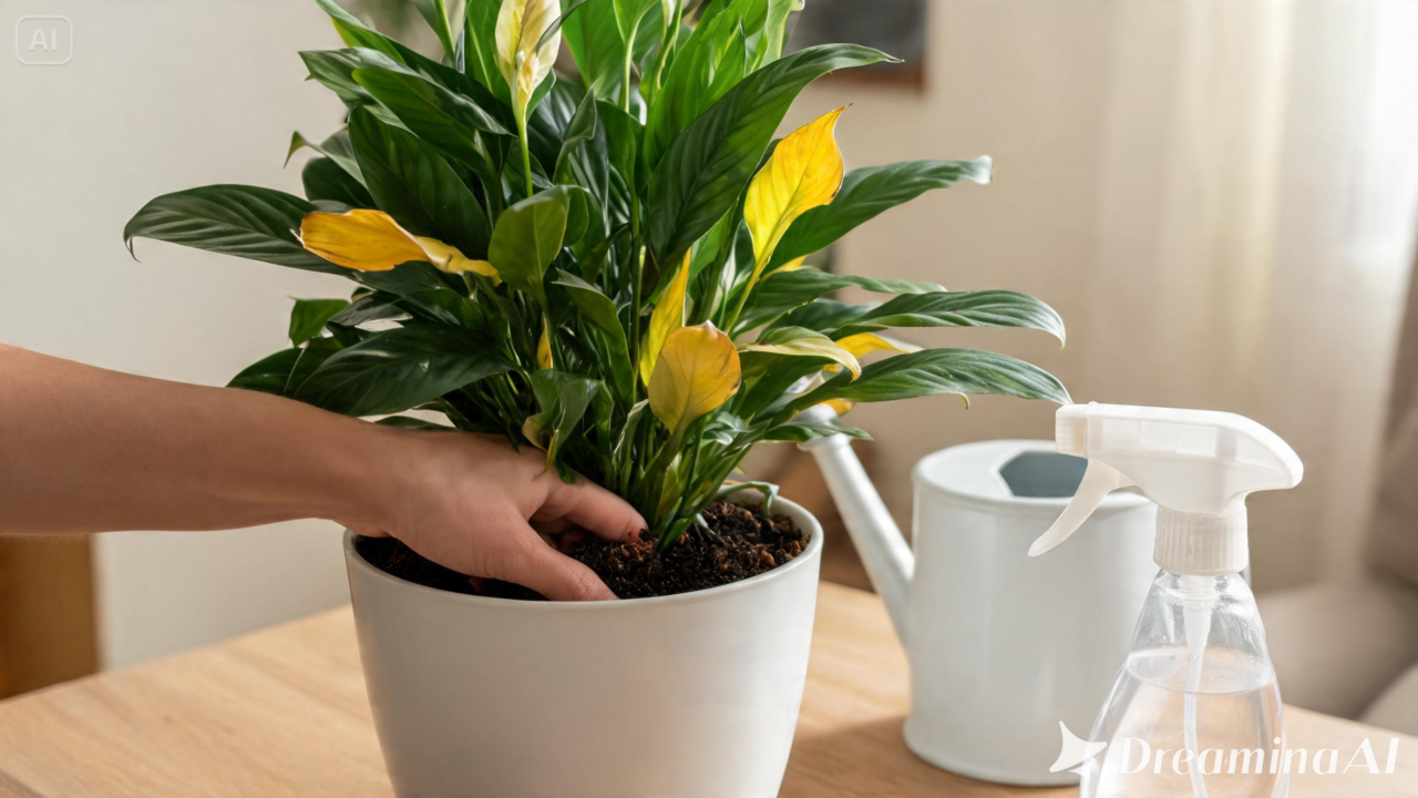 Aprenda o que fazer quando o lírio-da-paz apresenta folhas amareladas e evite os erros mais comuns no cultivo.